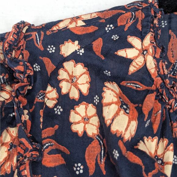 Ulla Johnson Delphine Floral Ruffle Jumpsuit Navy Blue Multi Women's Size 4 - Picture 9 of 12